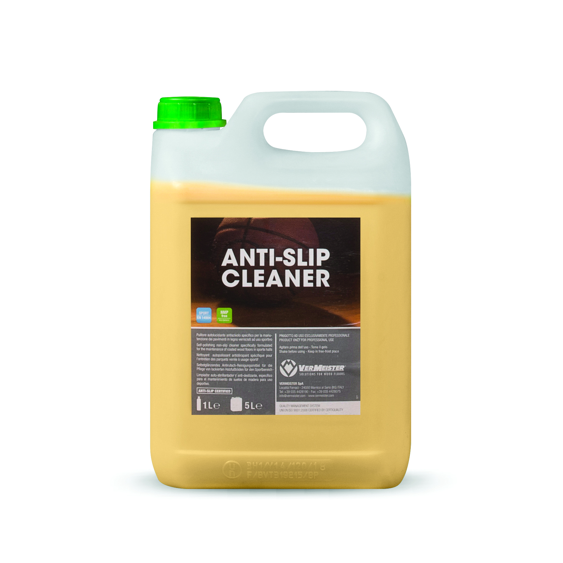 Anti-slip Cleaner 5л - противоскользящее моющее средство, для ухода за лакированными полами в спортивных помещениях